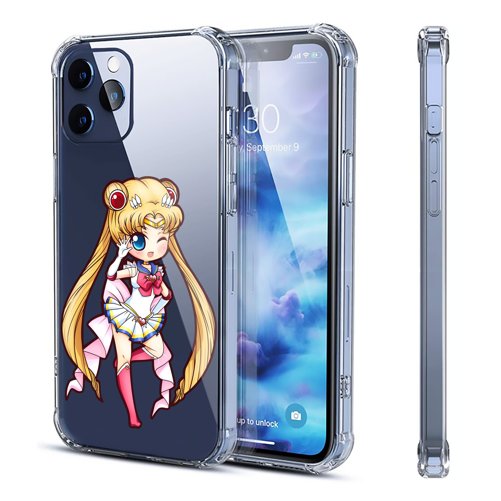 （画像用） 美少女戦士セーラームーン 月野 うさぎ つきの うさぎ Sailor Moon Tsukino Usagi 【iPhone 12シリーズ対応】透明スマホケース（クリアソフトケース）